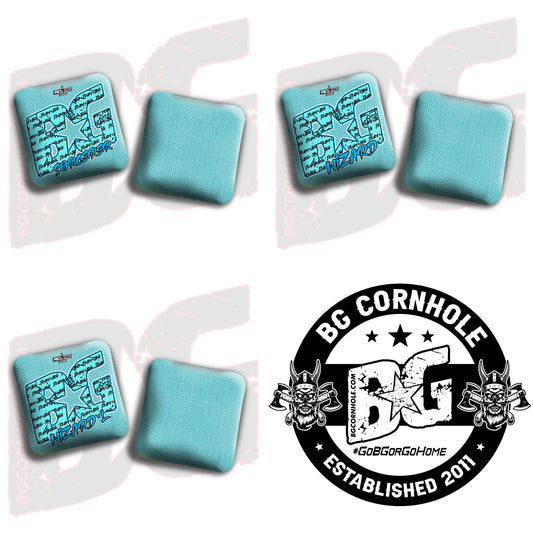 2026 BG Multiple Bag Models "Aqua Team BG" - ACL Pro Stamped Cornhole Bags - SET OF 4 BAGS