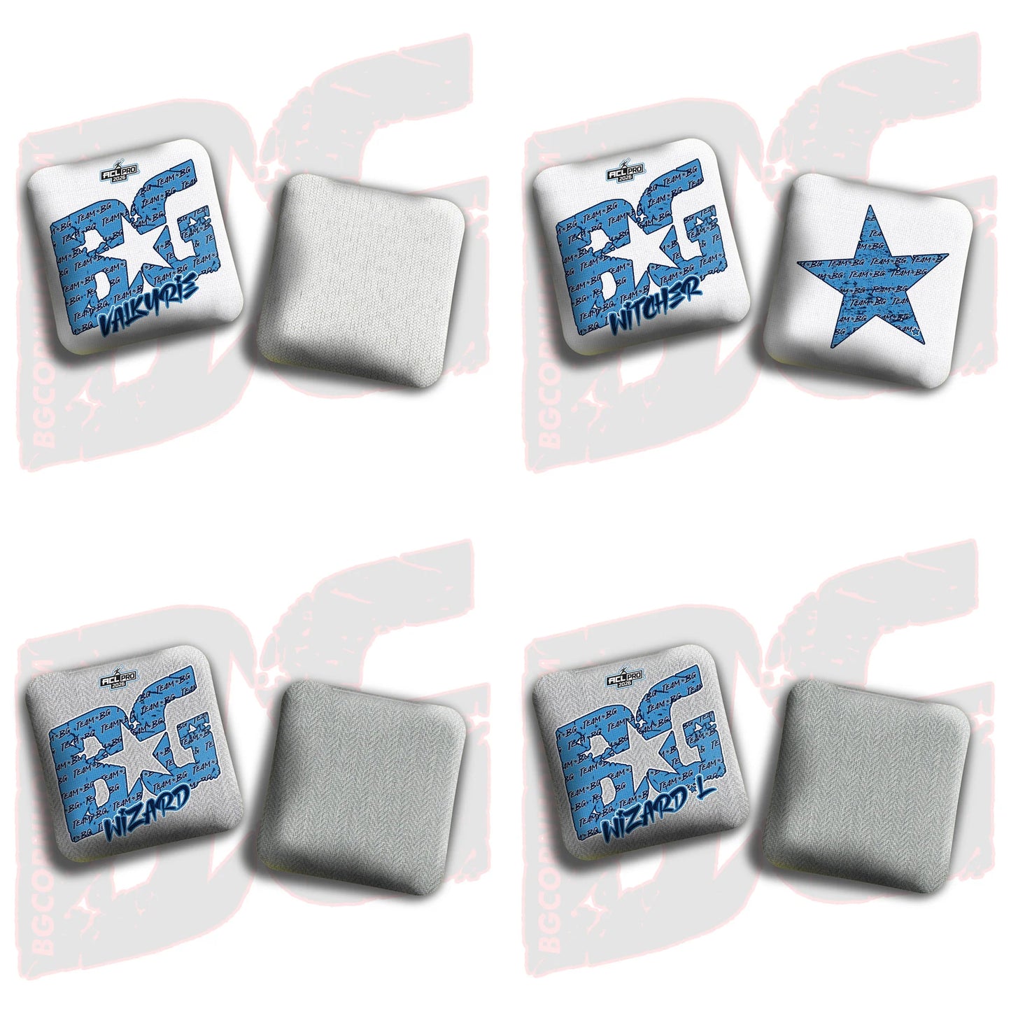 2026 BG Multiple Bag Models "Blue/Navy Logo Colormatch " - ACL Pro Stamped Cornhole Bags - SET OF 4 BAGS