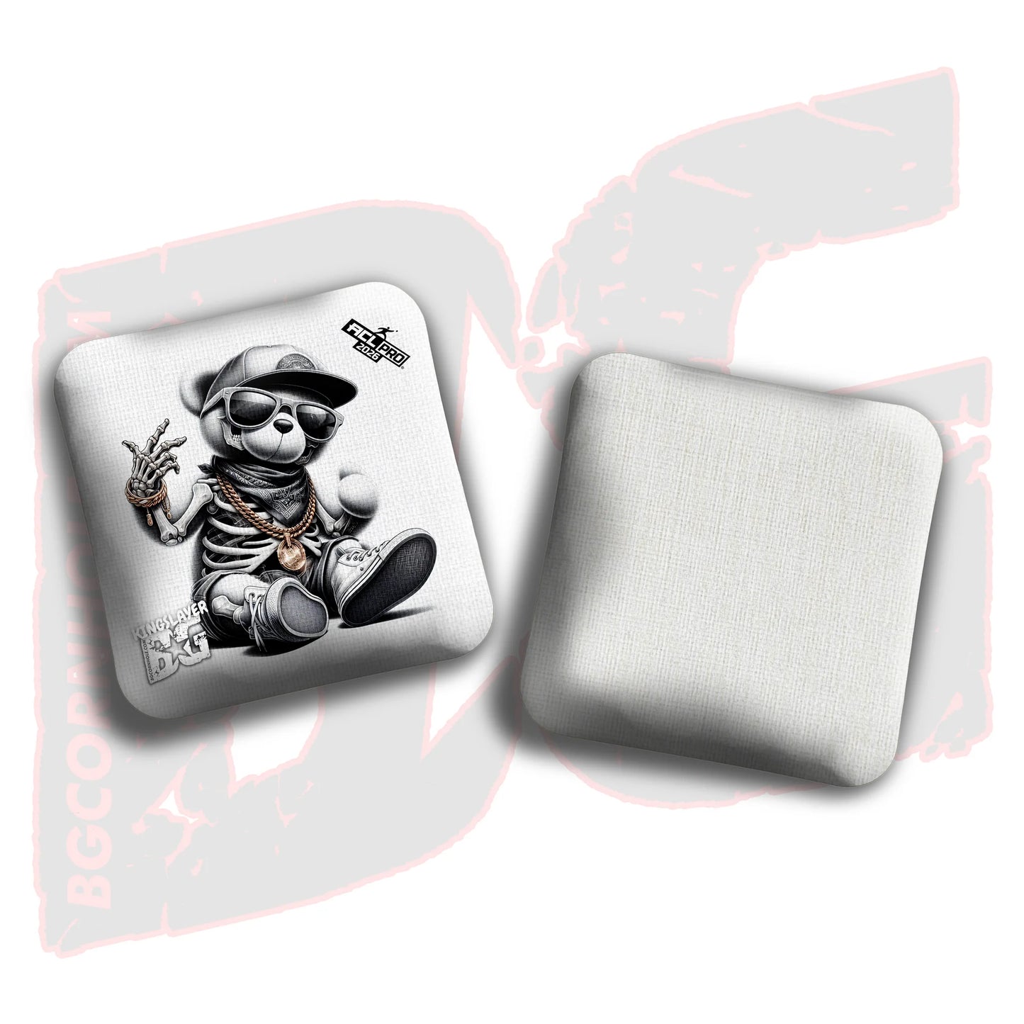 2026 BG Multiple Bag Models "Skeleton Teddy Bear" - ACL Pro Stamped Cornhole Bags - SET OF 4 BAGS