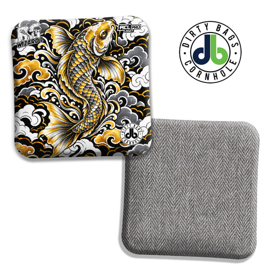 BG Gold Koi on Clouds cornhole bags