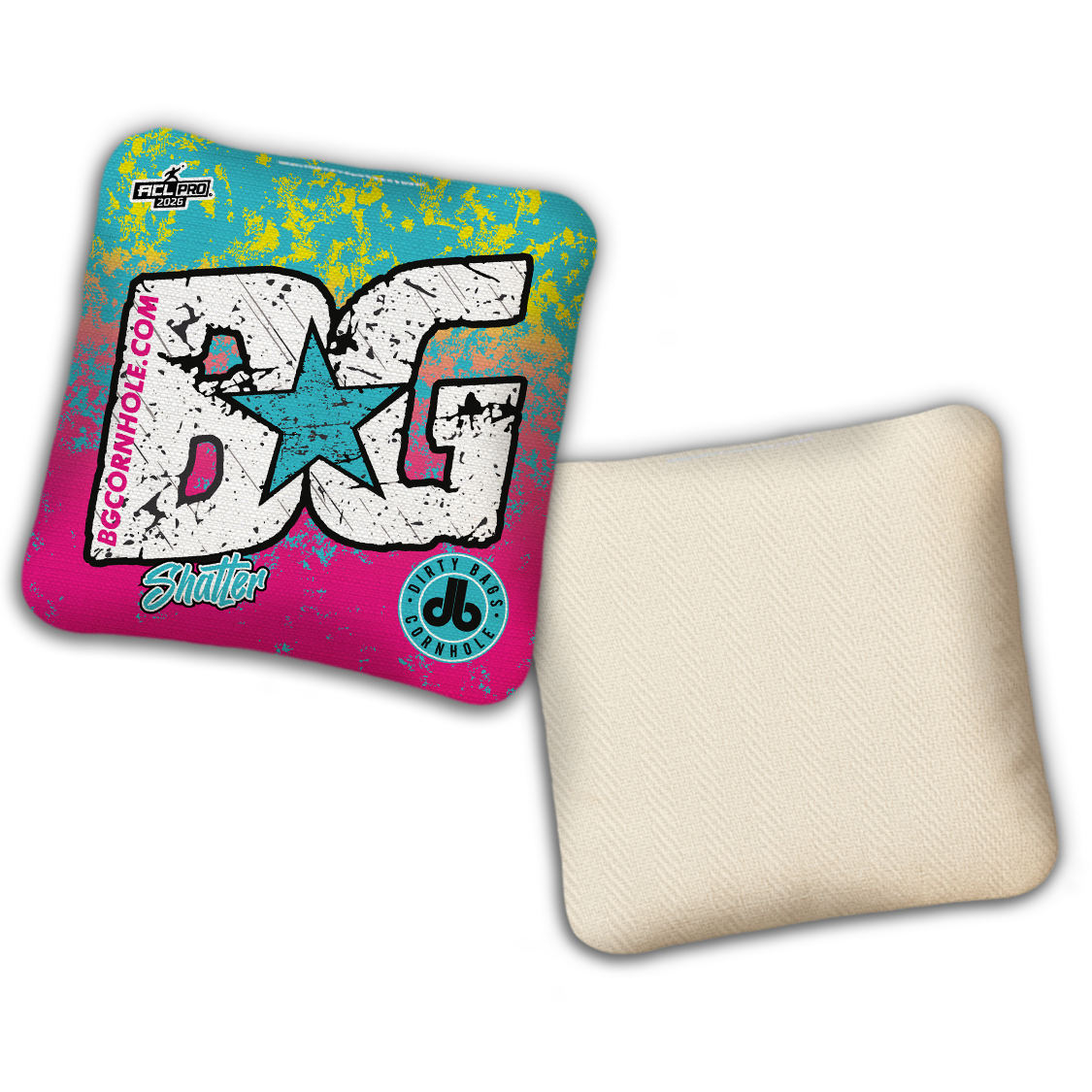 2026 BG Multiple Bag Models - "DB Miami Vice” Dirty Bags Collab - ACL Pro Stamped Cornhole Bags - SET OF 4 BAGS