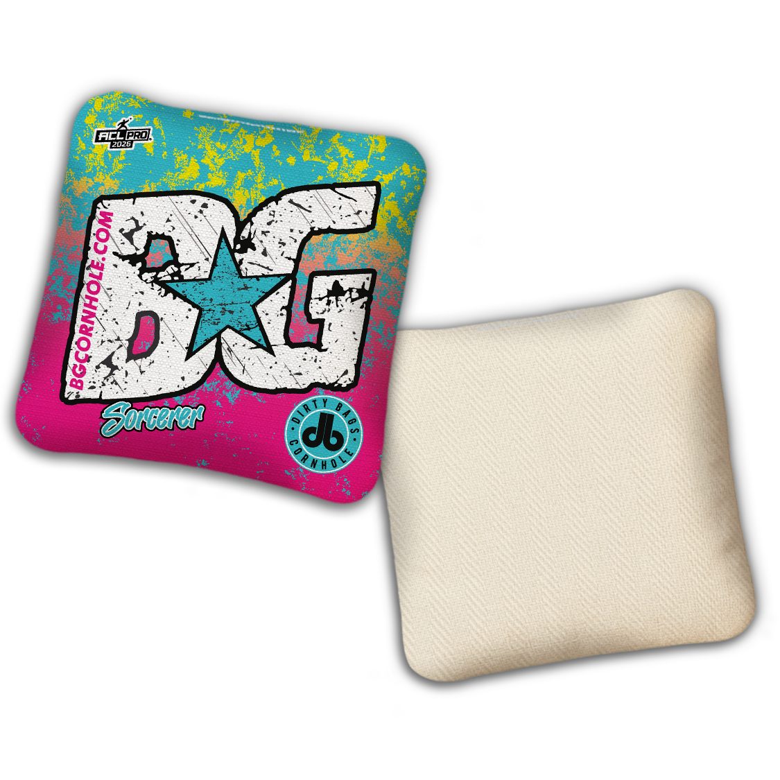 2026 BG Multiple Bag Models - "DB Miami Vice” Dirty Bags Collab - ACL Pro Stamped Cornhole Bags - SET OF 4 BAGS