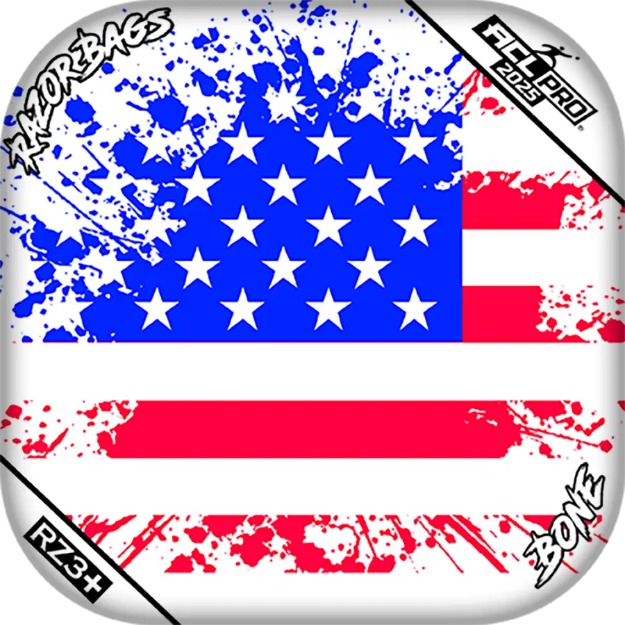 Bone | Merica Flag | ACL PRO Razor Cornhole Bags