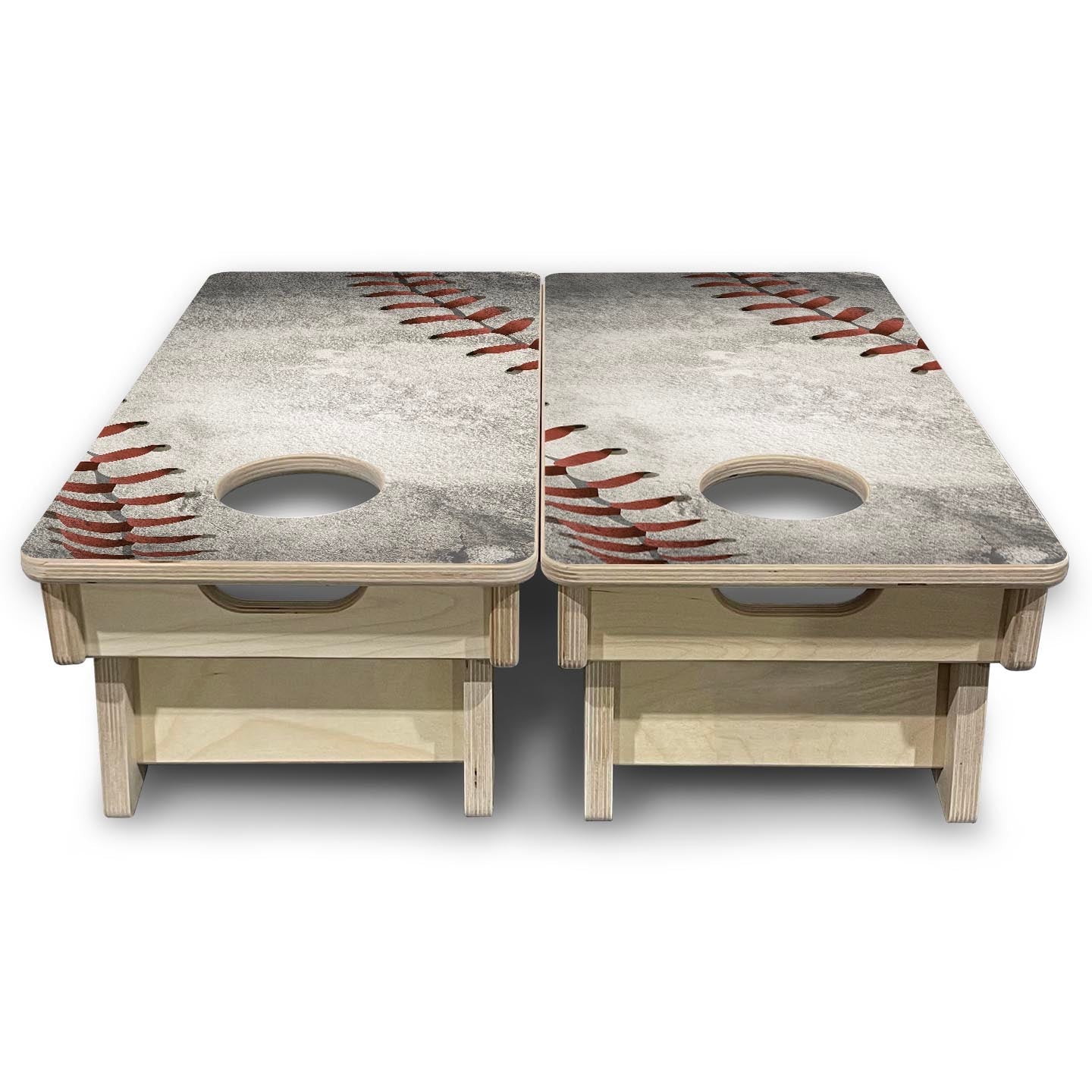 Worn Baseball - Mini or Vacation Size Cornhole Boards
