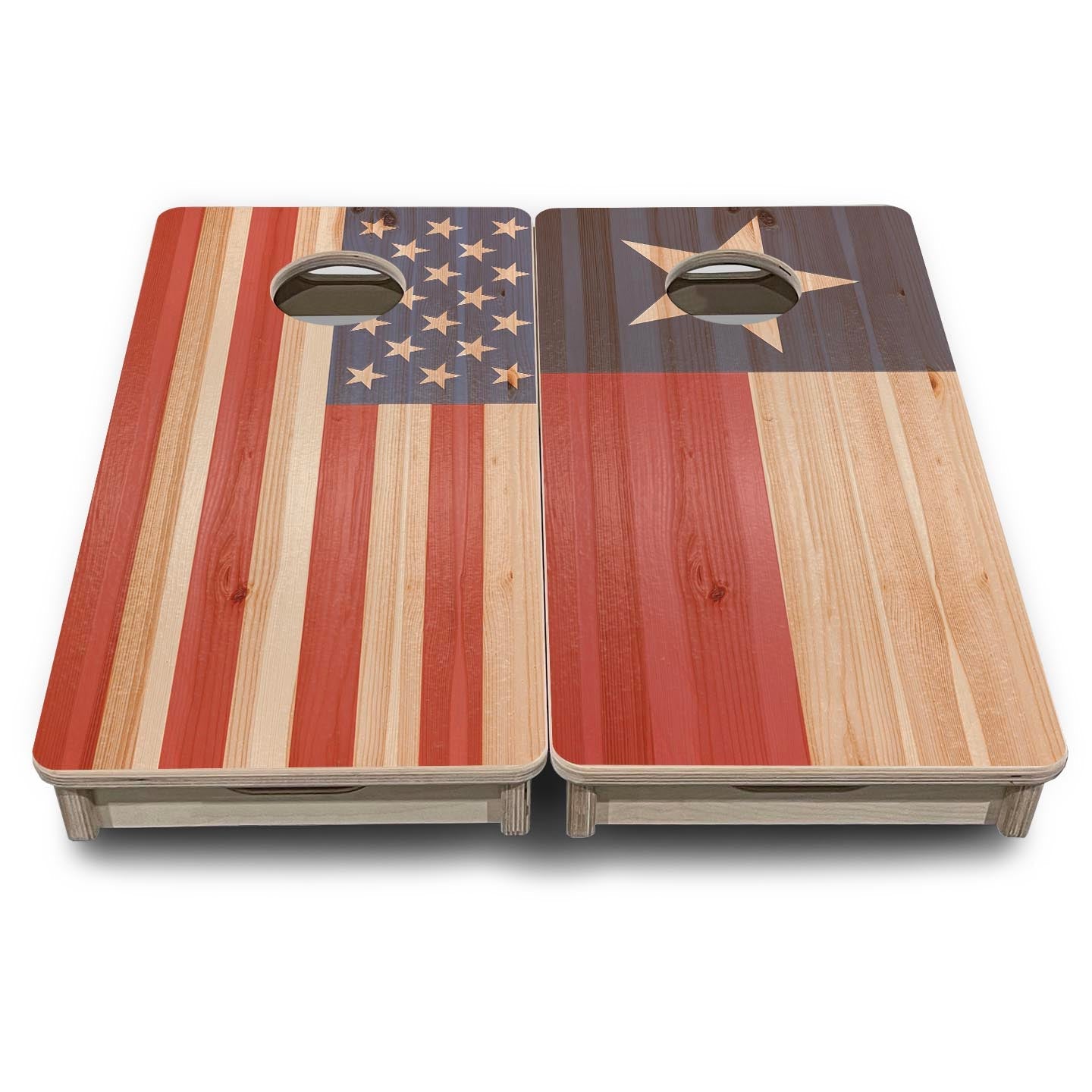 Faded Texas & USA Flag - Mini or Vacation Size Cornhole Boards