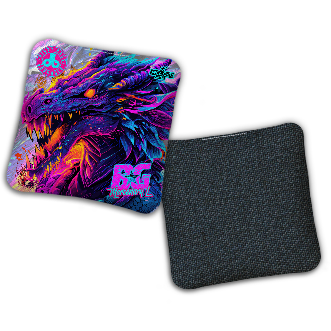 2026 BG Multiple Bag Models - "DB Neon Dragon” Dirty Bags Collab - ACL Pro Stamped Cornhole Bags - SET OF 4 BAGS