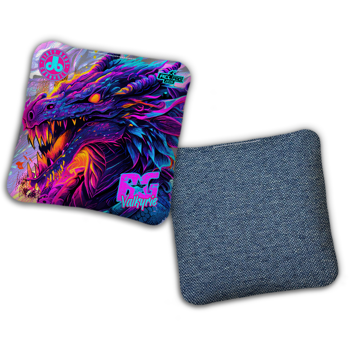 2026 BG Multiple Bag Models - "DB Neon Dragon” Dirty Bags Collab - ACL Pro Stamped Cornhole Bags - SET OF 4 BAGS