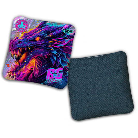 2026 BG Multiple Bag Models - "DB Neon Dragon” Dirty Bags Collab - ACL Pro Stamped Cornhole Bags - SET OF 4 BAGS
