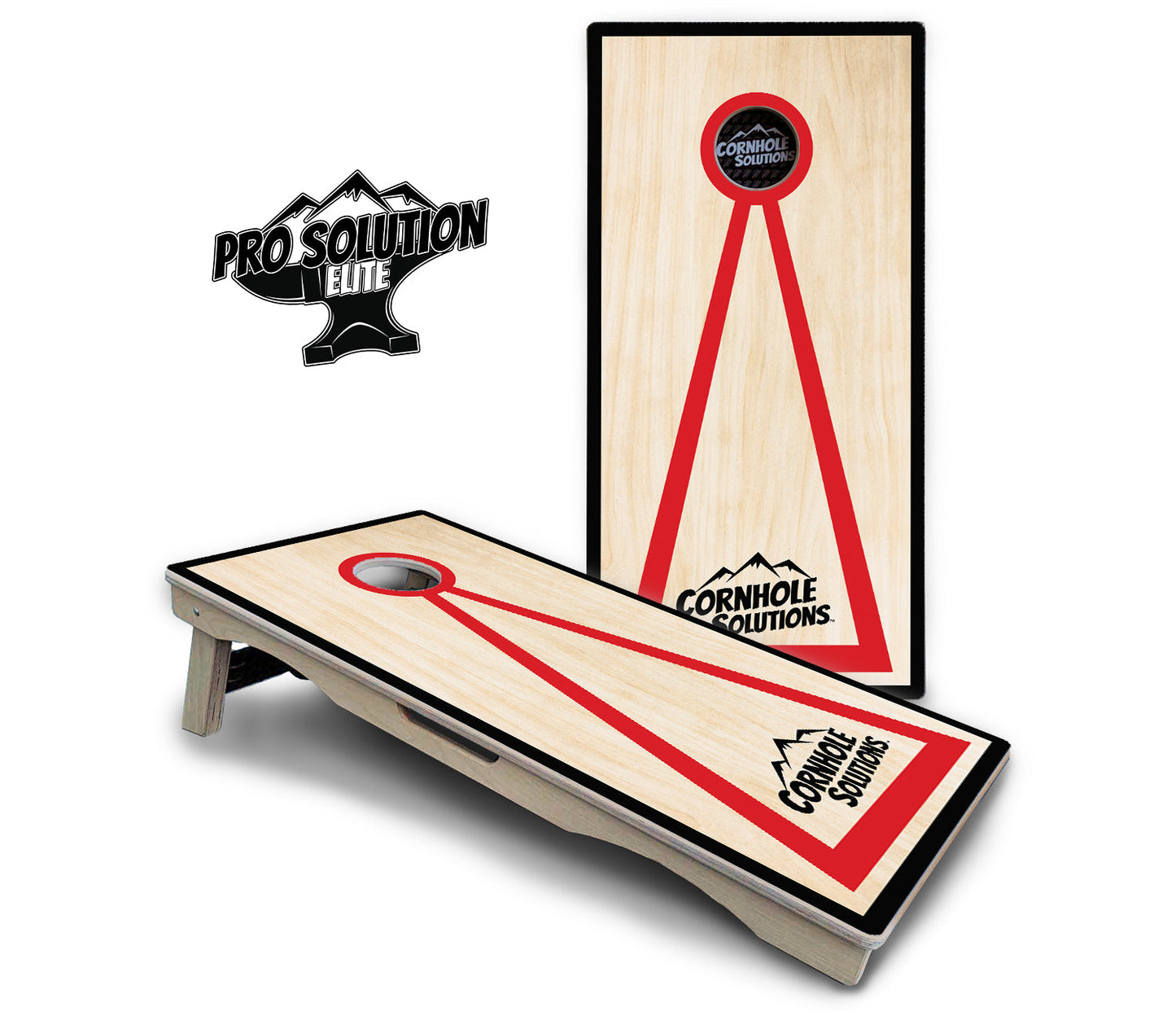 Red/Black Hole Ring Cornhole Boards - Pro Solution Elite Series