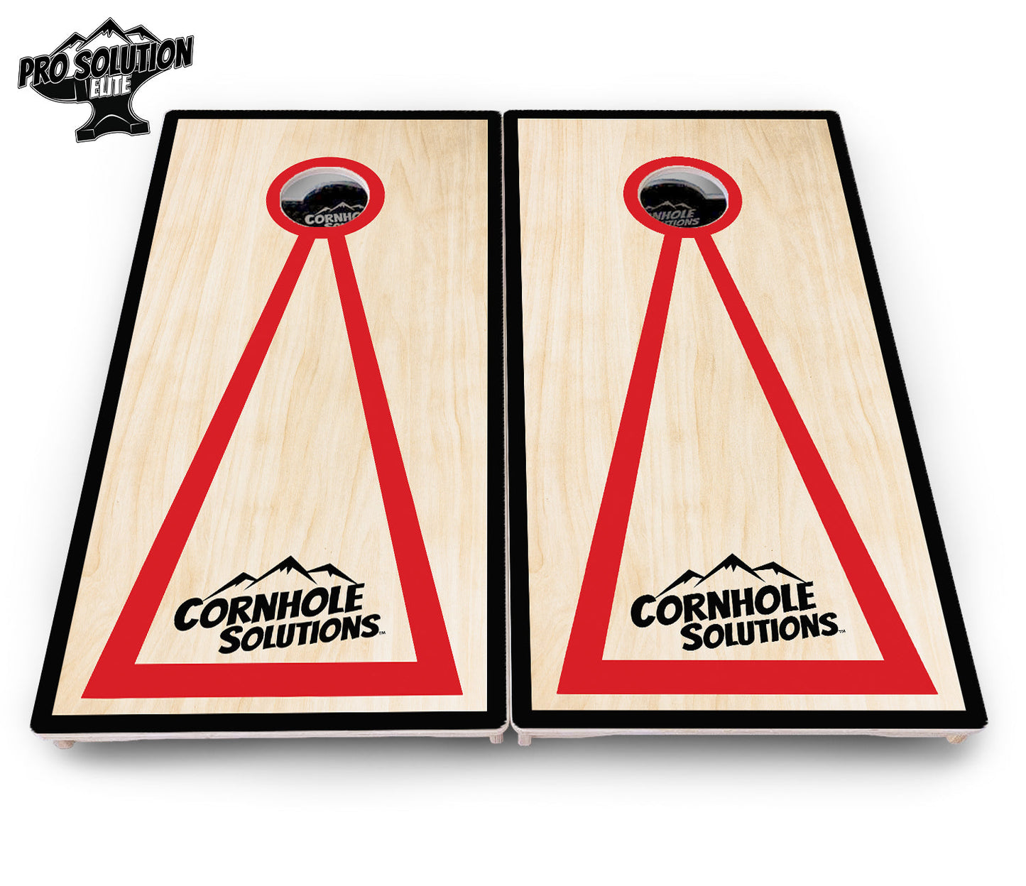 Red/Black Hole Ring Cornhole Boards - Pro Solution Elite Series