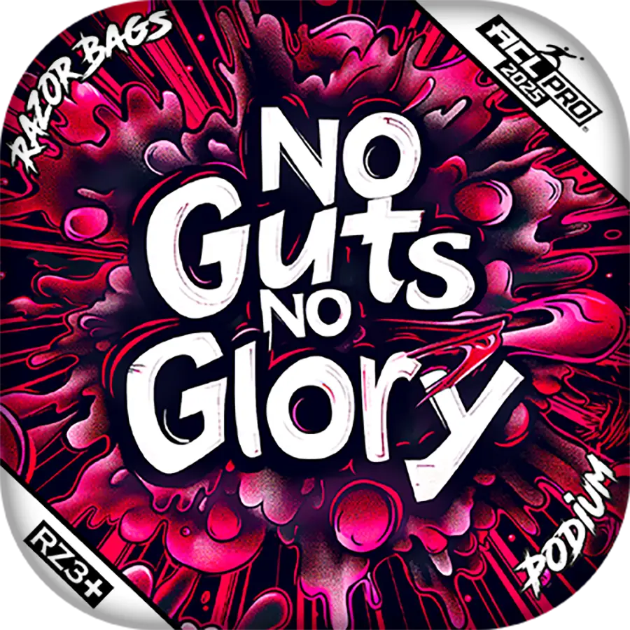 Podium | No Guts No Glory | ACL PRO Cornhole Bags by Razor Bags (Razor Cornhole)