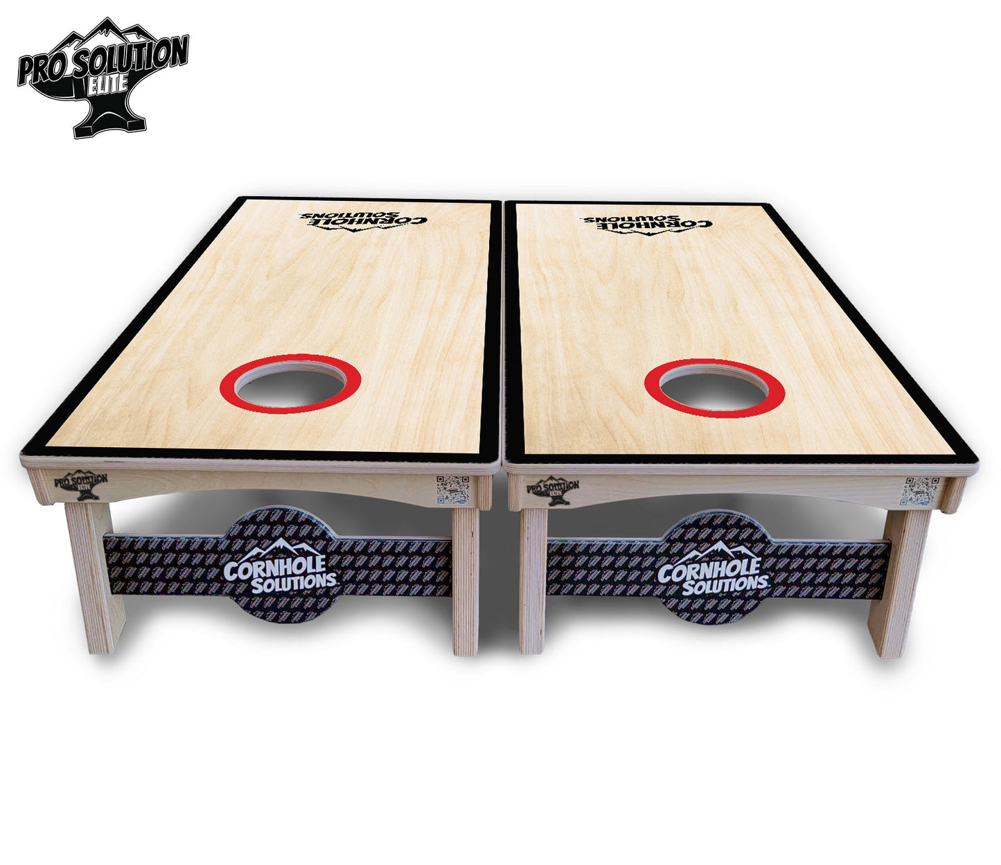 Red/Black Hole Ring Cornhole Boards - Pro Solution Elite Series