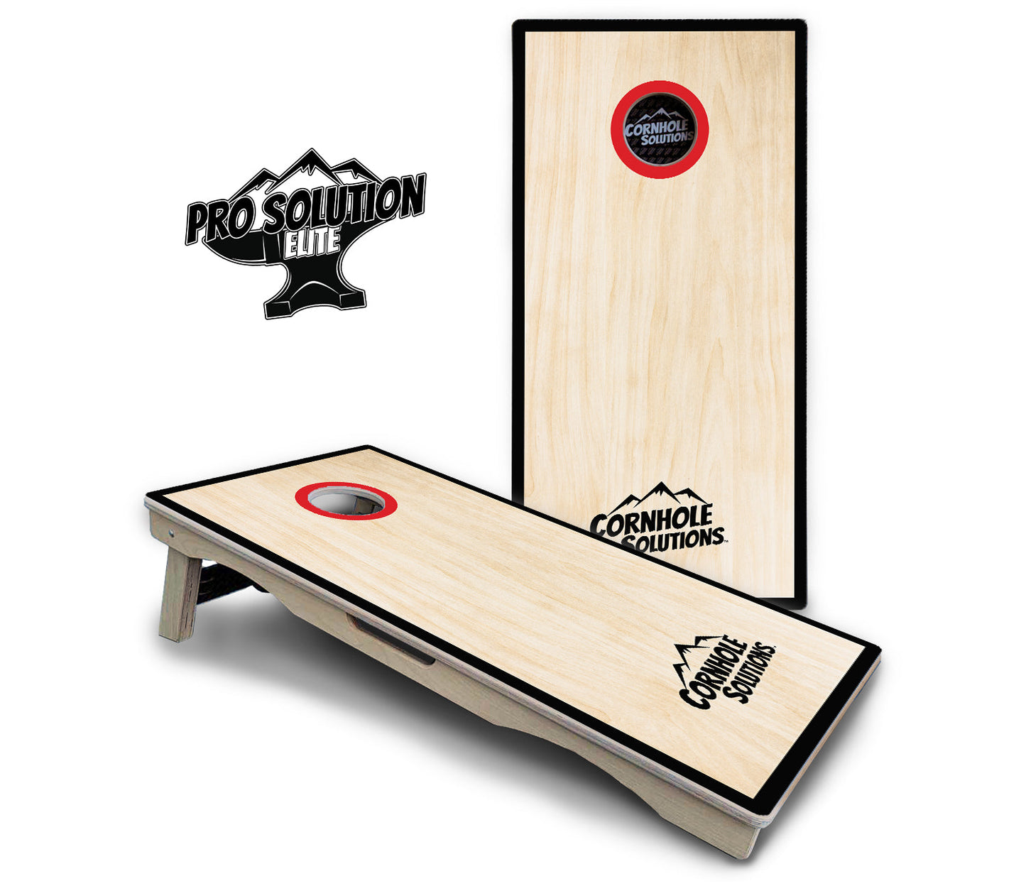 Red/Black Hole Ring Cornhole Boards - Pro Solution Elite Series