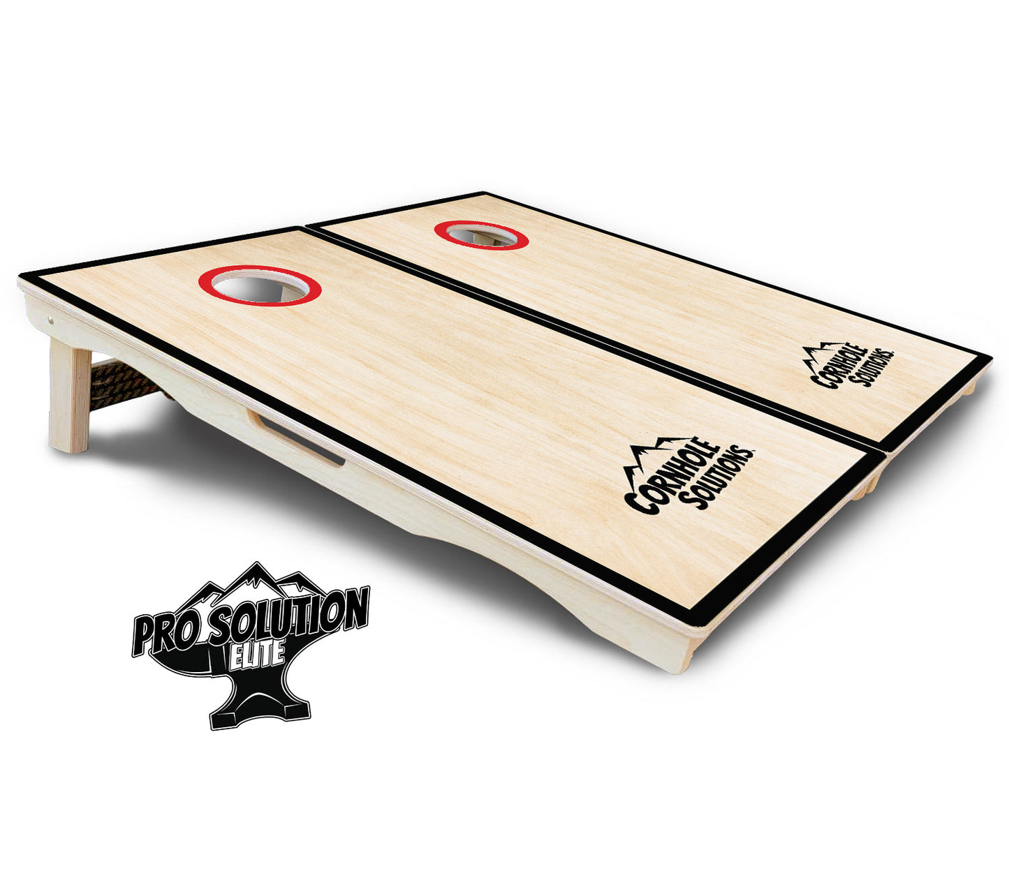 Red/Black Hole Ring Cornhole Boards - Pro Solution Elite Series