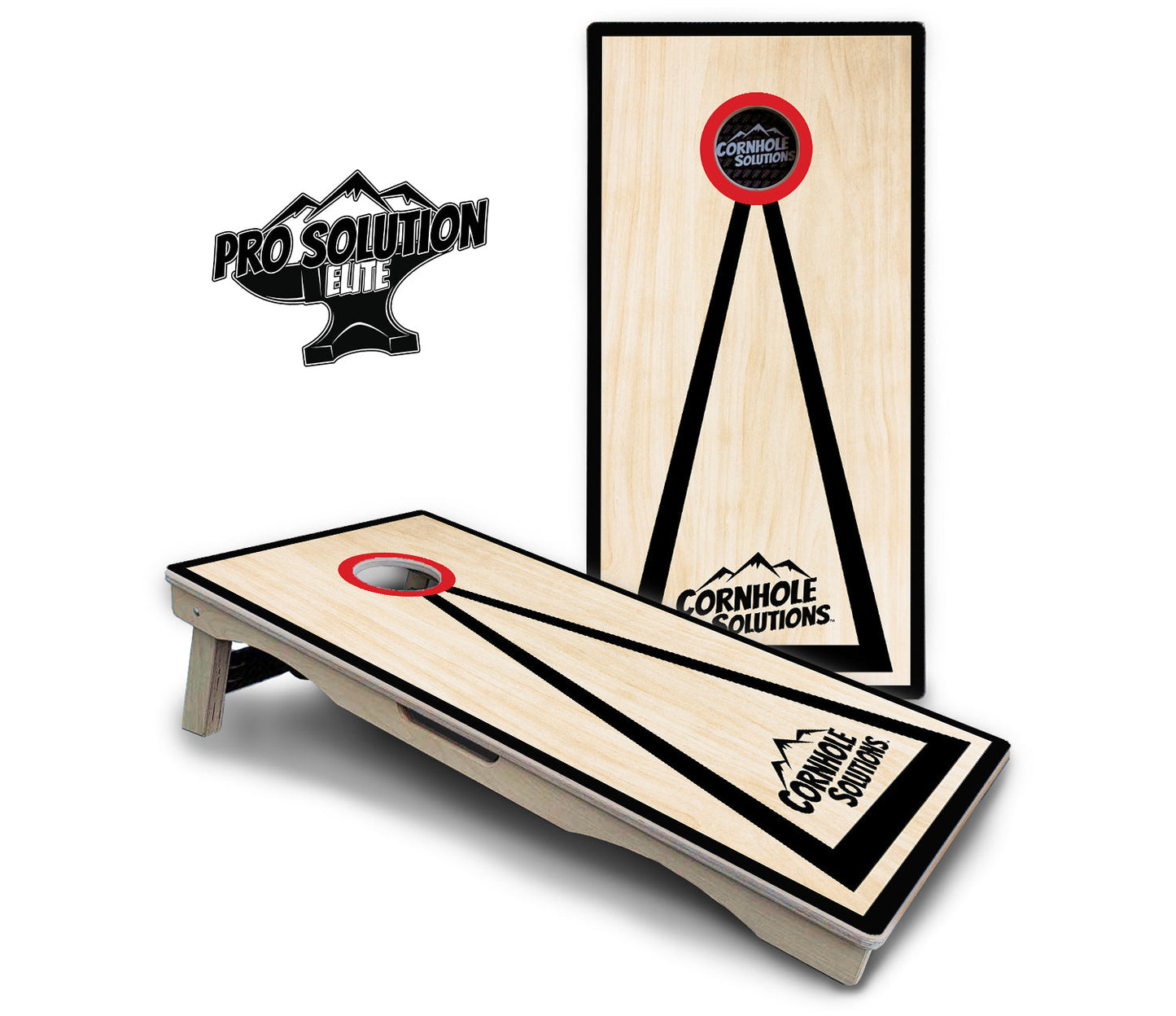 Red/Black Hole Ring Cornhole Boards - Pro Solution Elite Series