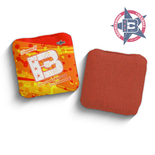 Brotherhood Wingman Cornhole Bags - 2025 Orange Grunge