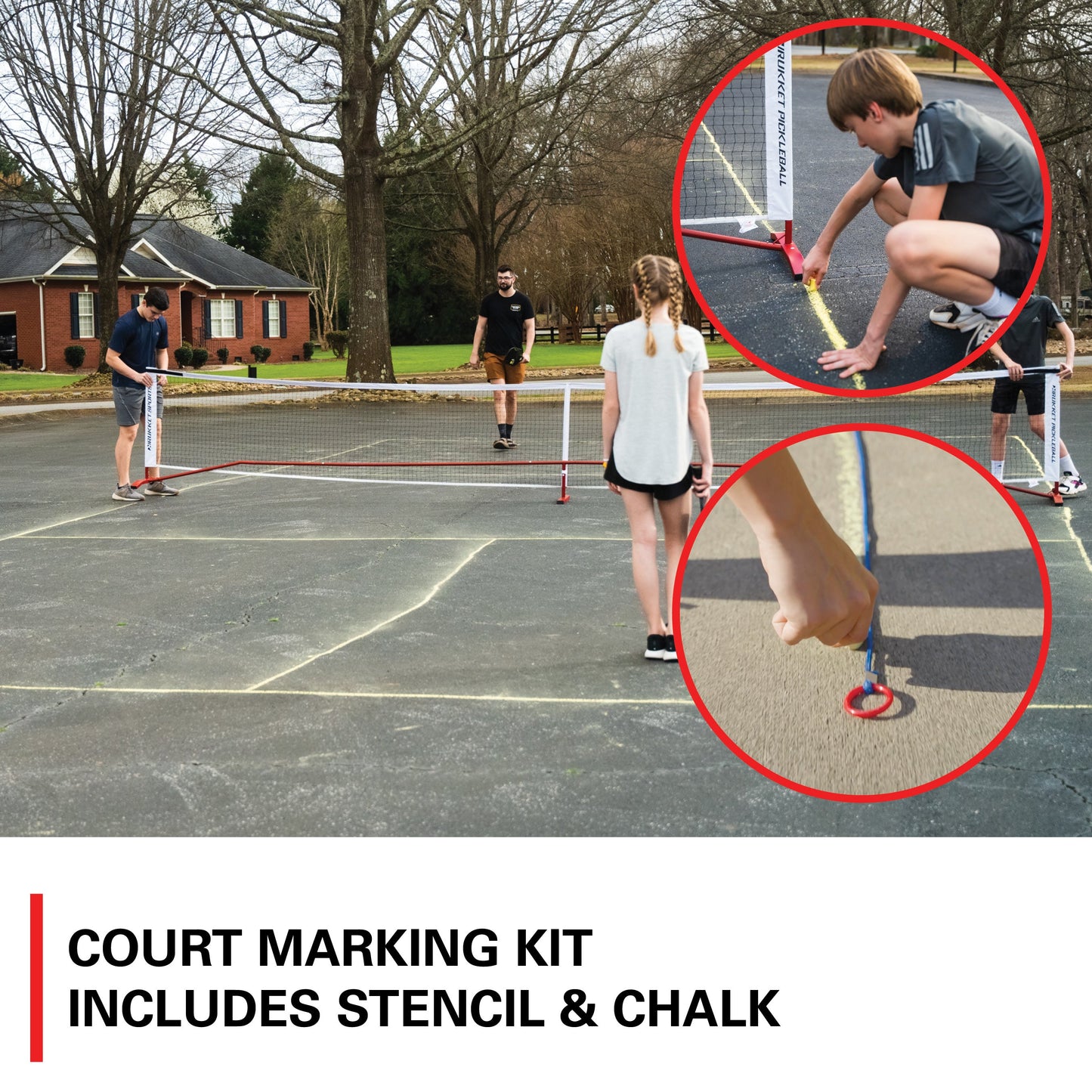 Portable Pickleball Net & Court Marking Set