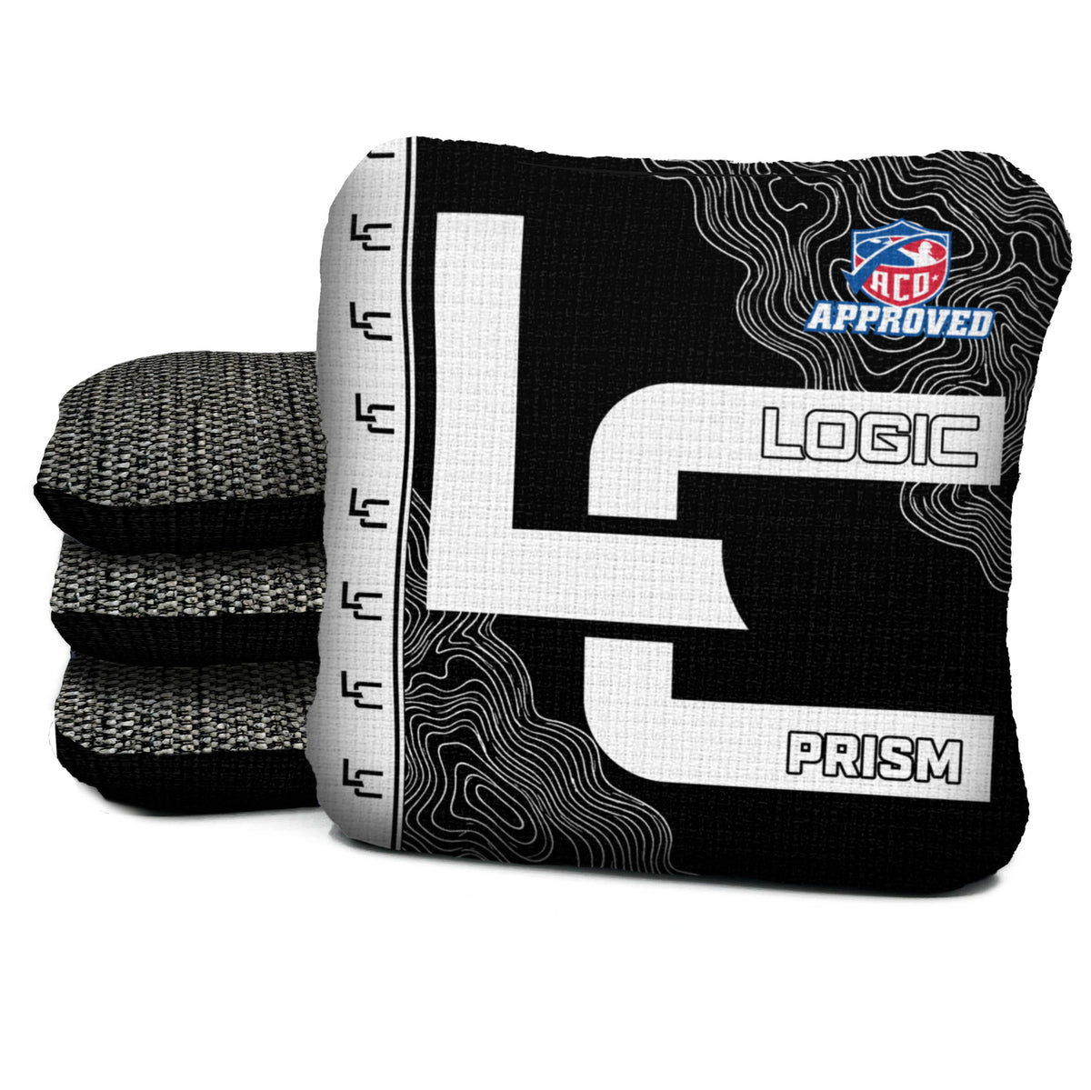 Contour Black White Cornhole Bags - Multiple Series - Set of 4