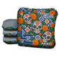 Calavera Marigold Mosaic - Cornhole Bags - Multiple Series - Set of 4