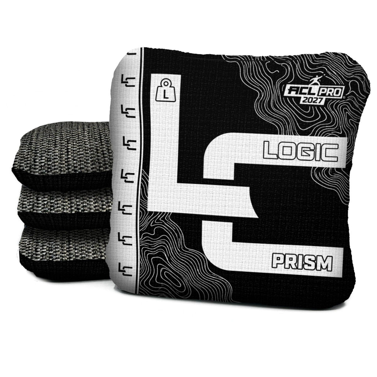 Contour Black White Cornhole Bags - Multiple Series - Set of 4