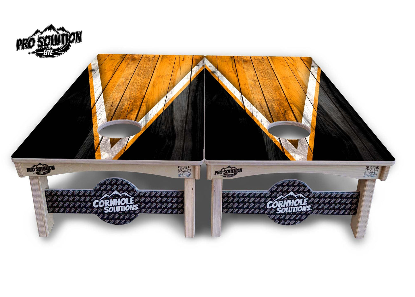 Orange & Black Triangle Cornhole Boards - Pro Solution Lite Series