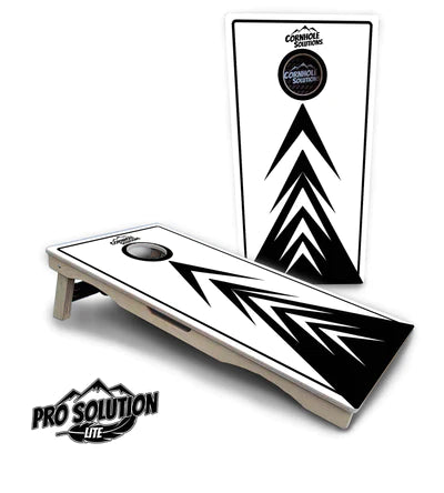 PRO Solution Lite Cornhole Boards - Black and White Arrows