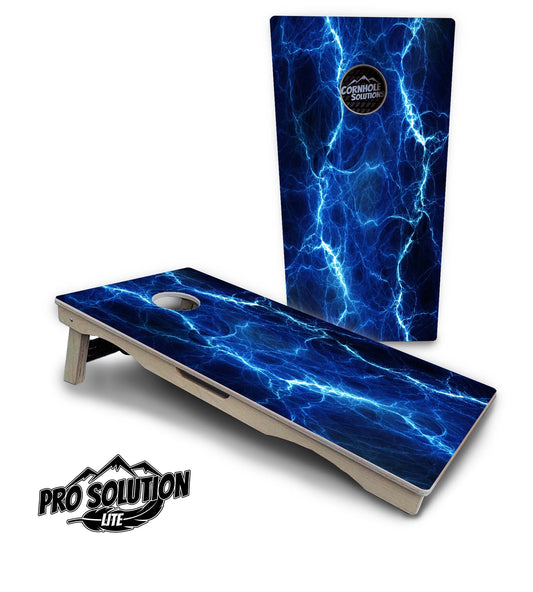Blue & Green Lightning Cornhole Boards - Pro Solution Lite Series