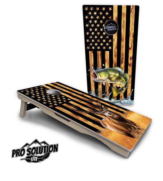 Colorful Deer & Fish Cornhole Boards - Pro Solution Lite Series