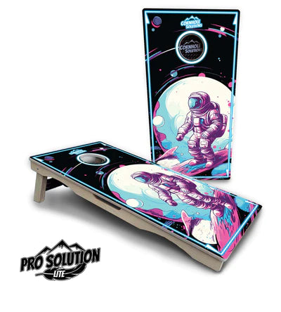 PRO Solution Lite Cornhole Boards - Spaceman Design – Dirty Bags Cornhole