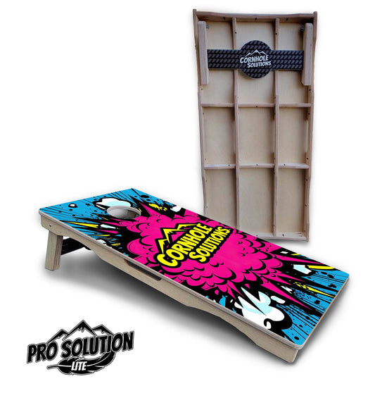 CS Pink Explosion Cornhole Boards - Pro Solution Lite Series