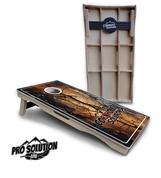 Distressed Live Edge Cornhole Boards - Pro Solution Lite Series
