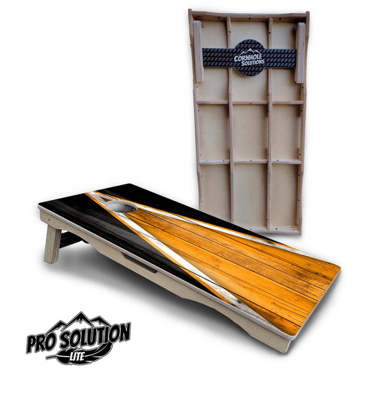 Orange & Black Triangle Cornhole Boards - Pro Solution Lite Series