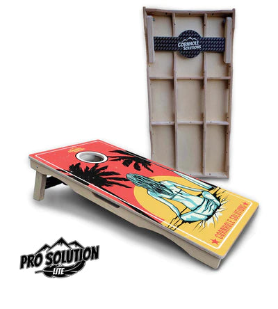 PRO Solution Lite Cornhole Boards - Sunset Girl