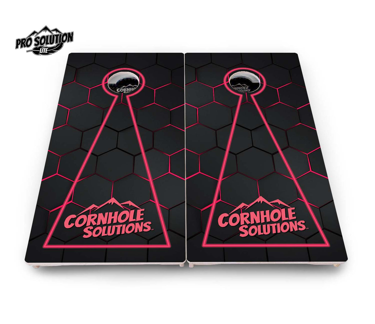 Glow Hole Black Cornhole Boards - Pro Solution Lite Series