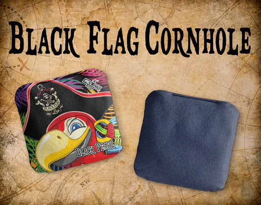 Black Flag Cornhole Bags - Black Pearl - Parrot