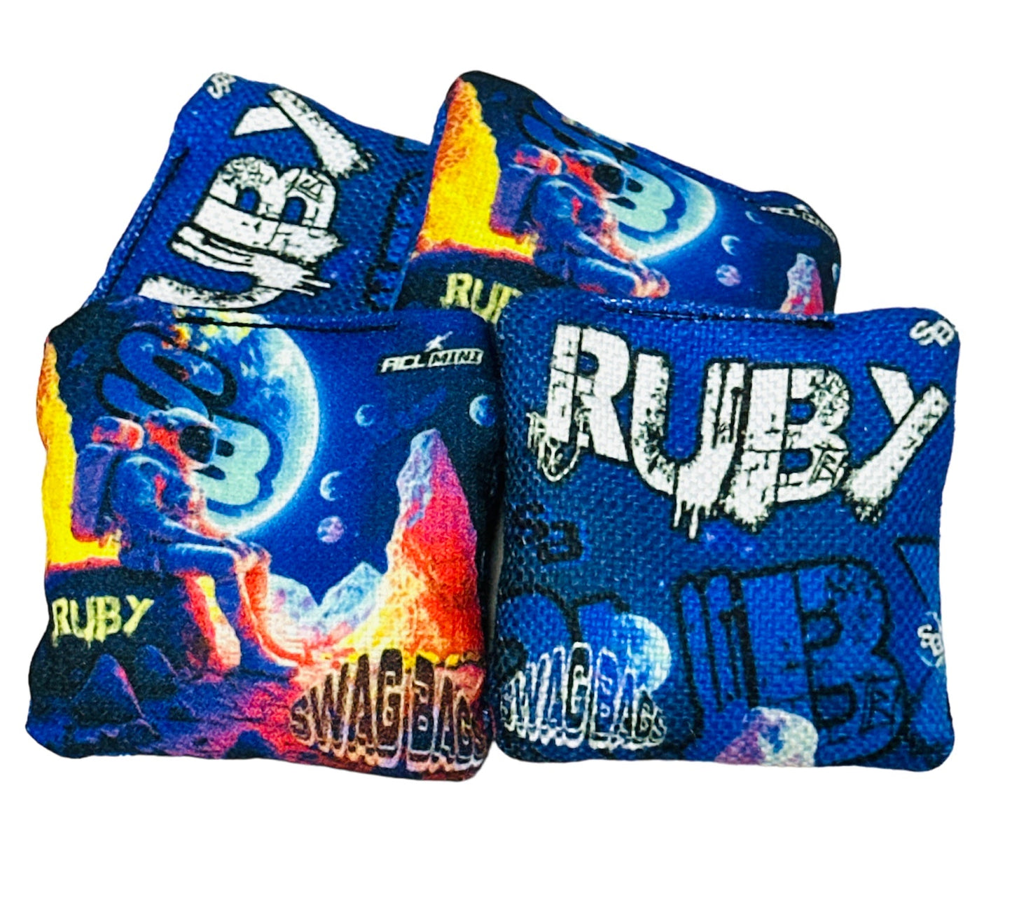 Swag Bags Cornhole - Ruby Mini Cornhole Bags (Ruby in space)