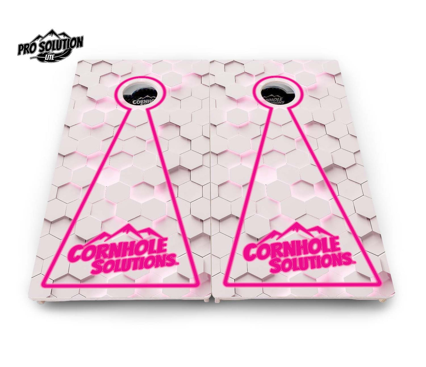 Glow Hole White Cornhole Boards - Pro Solution Lite Series