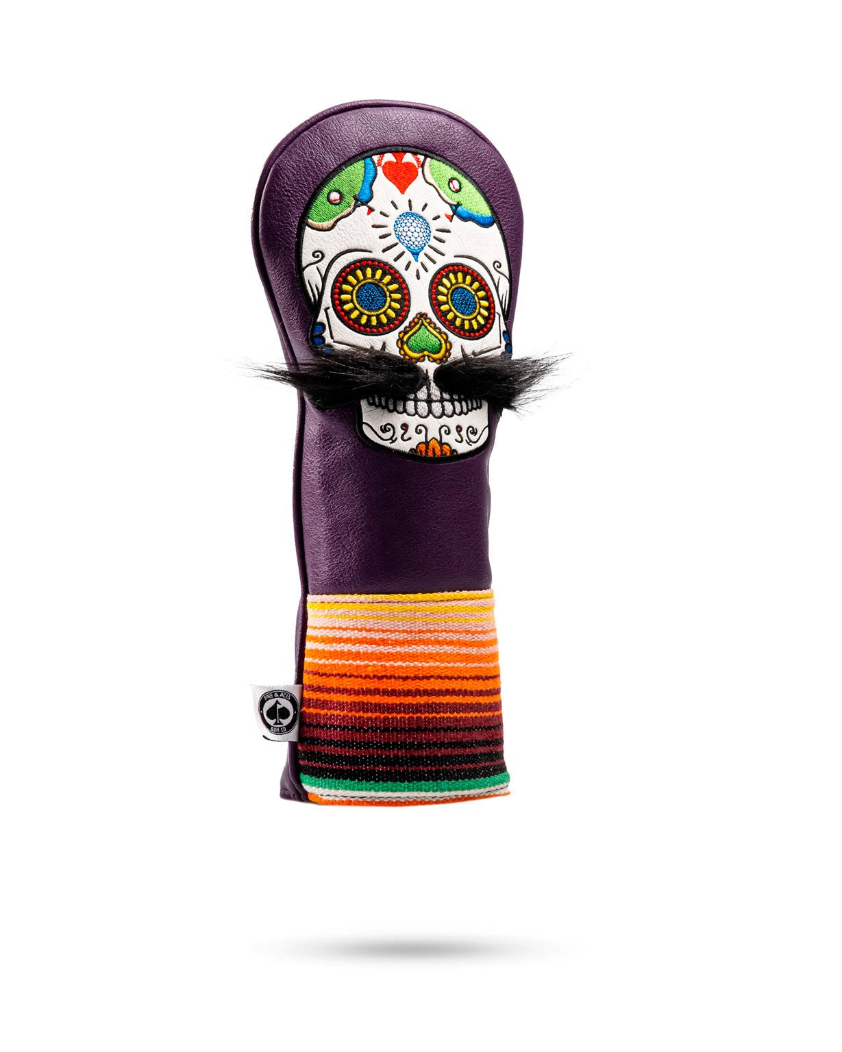 Pins and Aces Mustache Sugar Skull Fairway Cover - Thumbnail 4