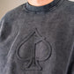 Embossed Spade Crewneck - Washed Charcoal