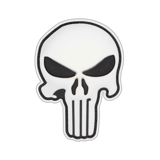 "Punisher" White PVC Velcro Patch