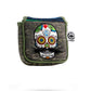 Mustache Sugar Skull - Mallet Putter Cover Green Camo