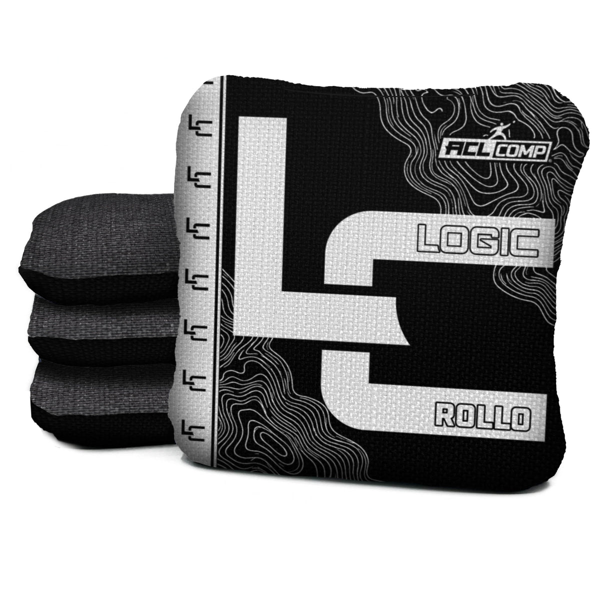 Contour Black White Cornhole Bags - Multiple Series - Set of 4