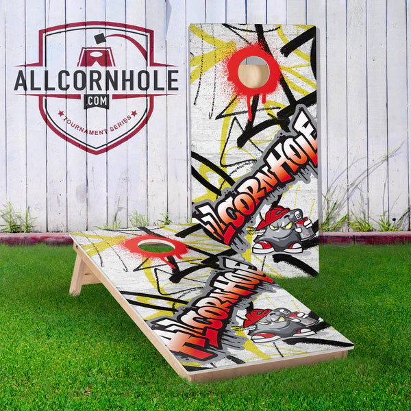 ACL Competition Boards - AllCornhole Red Graffiti Edition