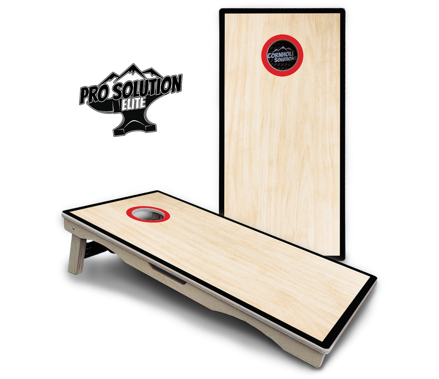 Red/Black Hole Ring Cornhole Boards - Pro Solution Elite Series
