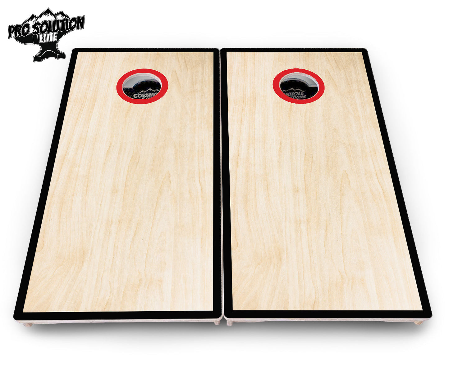 Red/Black Hole Ring Cornhole Boards - Pro Solution Elite Series