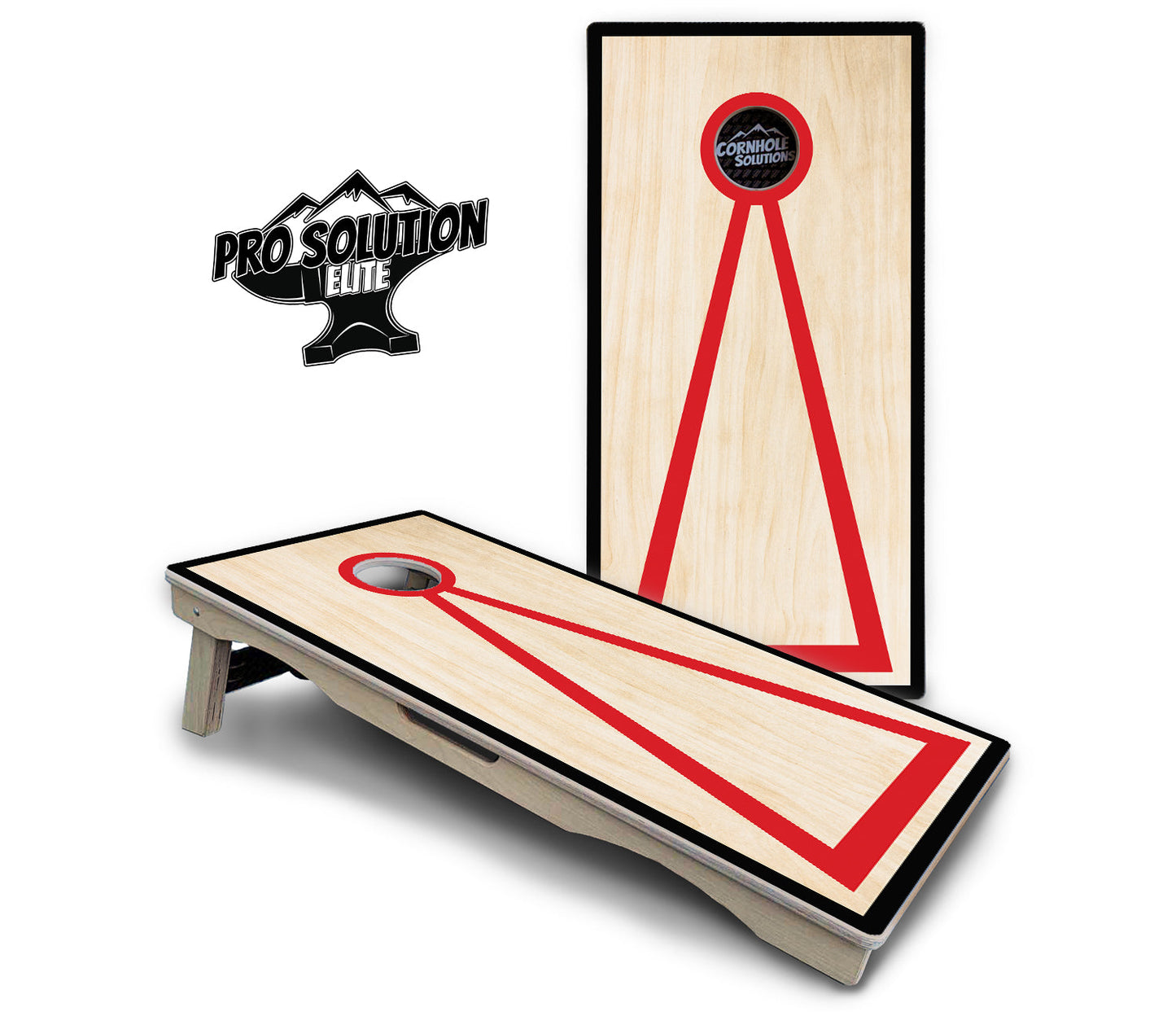 Red/Black Hole Ring Cornhole Boards - Pro Solution Elite Series