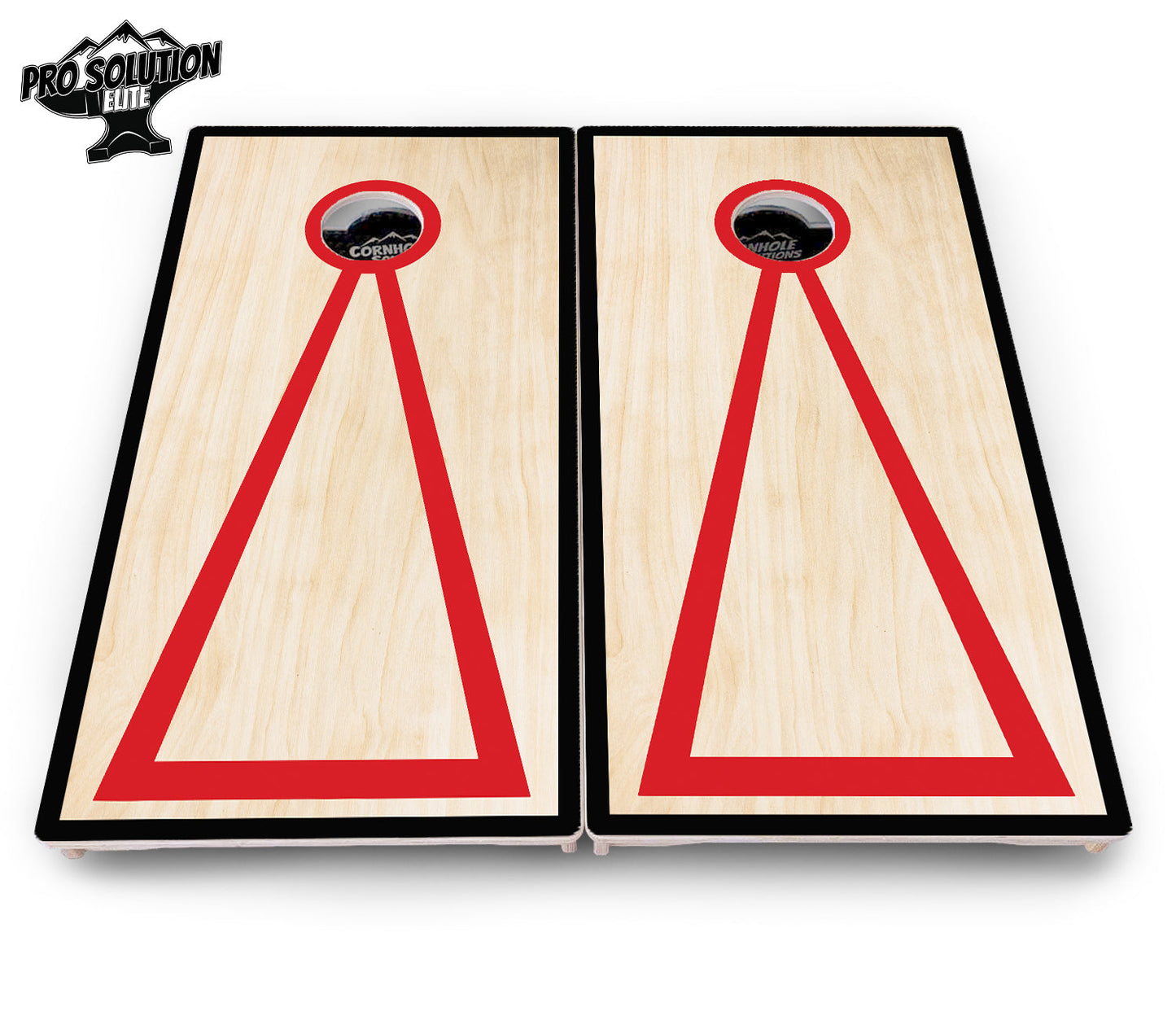 Red/Black Hole Ring Cornhole Boards - Pro Solution Elite Series