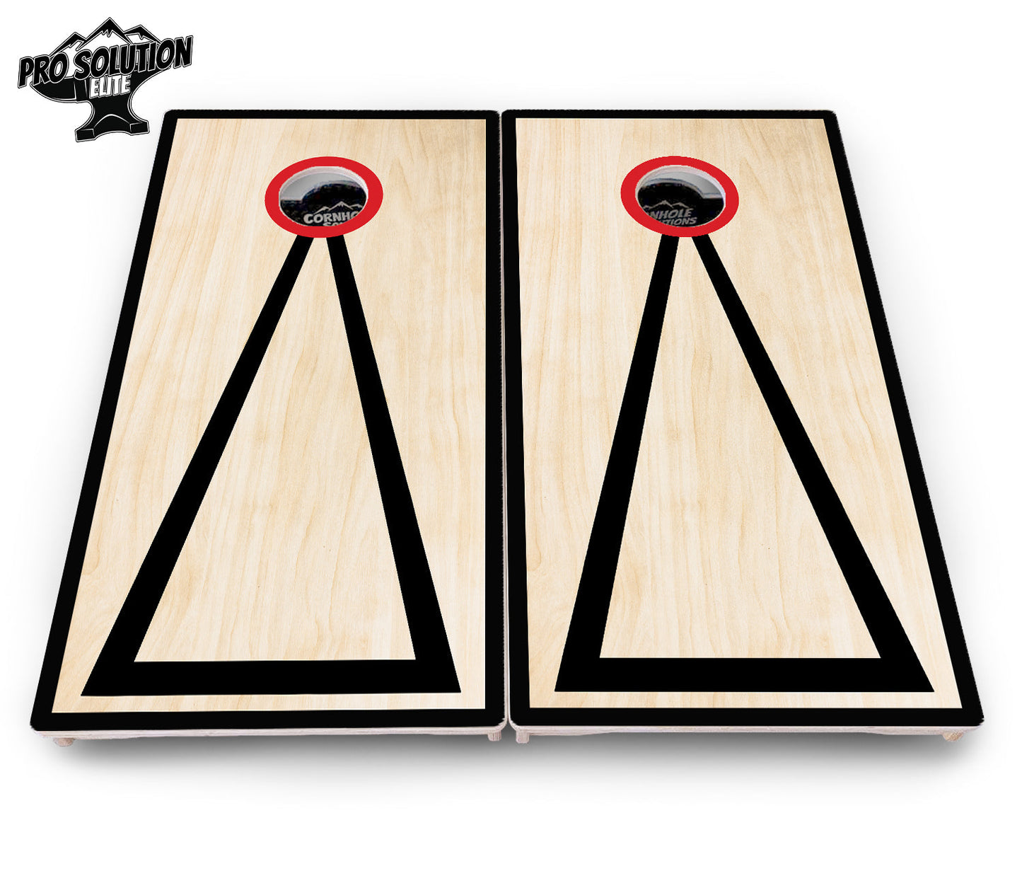 Red/Black Hole Ring Cornhole Boards - Pro Solution Elite Series