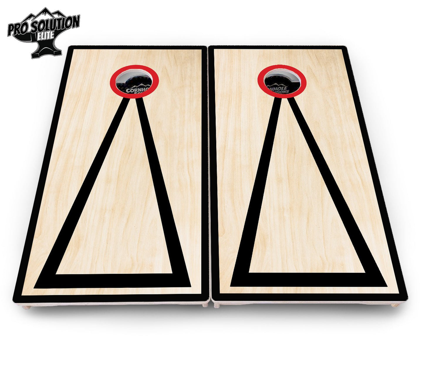 Red/Black Hole Ring Cornhole Boards - Pro Solution Elite Series