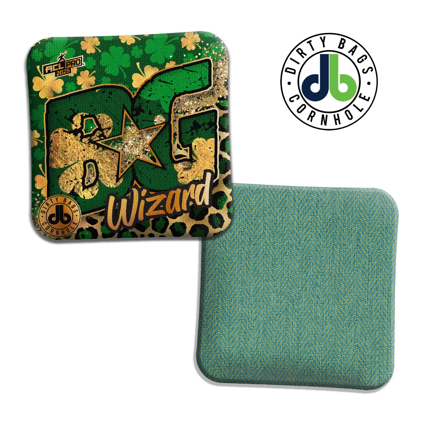 BG Cornhole Bags - St. Patricks Day Bags - Shamrocks and Glitz